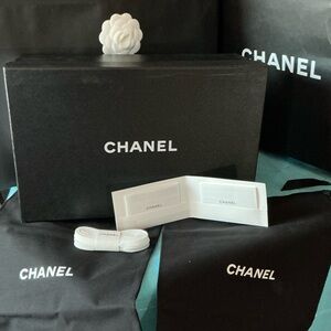 Chanel Shoe Box, 2 Dust Bags, Shoe Laces & Card Holder
